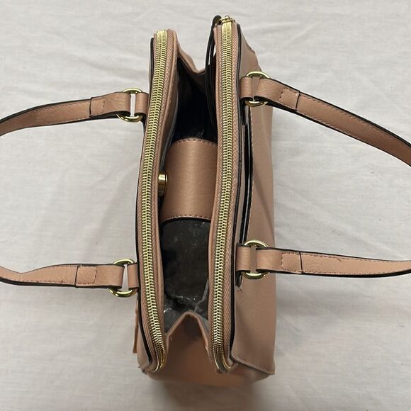 Nicole Miller Handbag Tote Embossed Floral Pattern - Picture 5 of 12